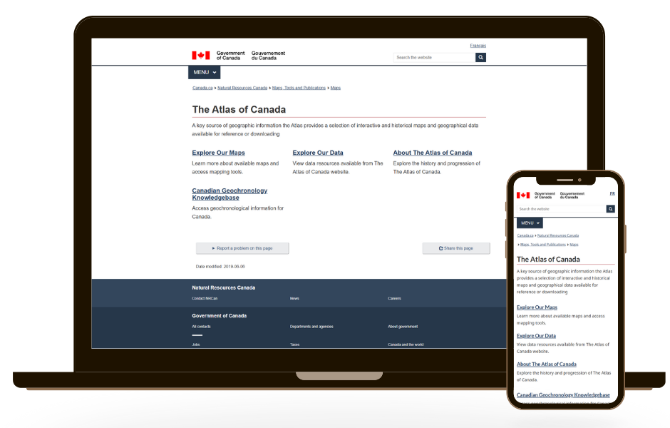 The Atlas of Canada Homepage Mockups