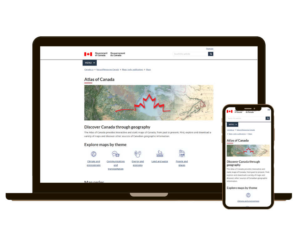 The Atlas of Canada Homepage Mockups