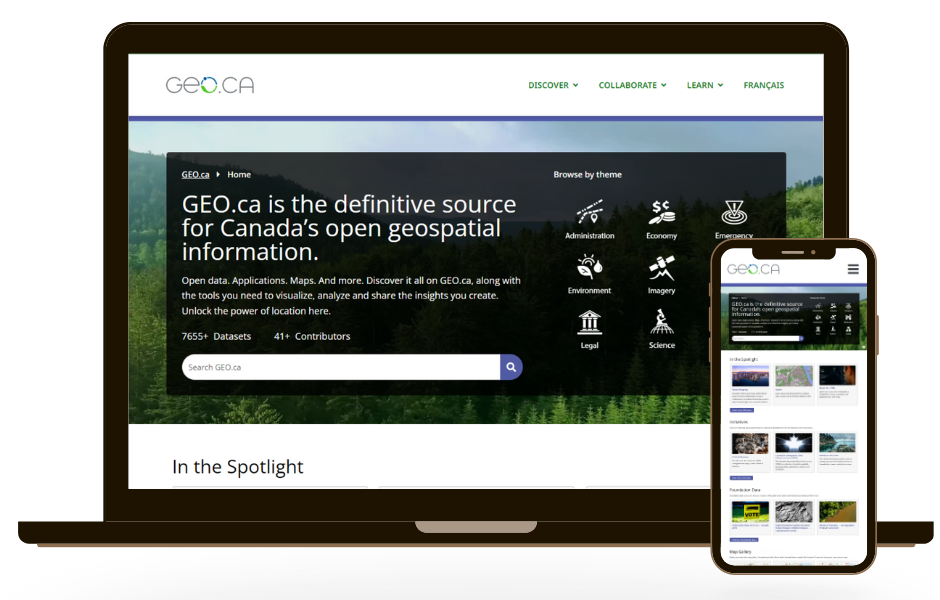 The previous GEO.ca homepage
