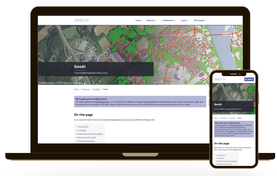 Geo.ca GeoAI Mockups