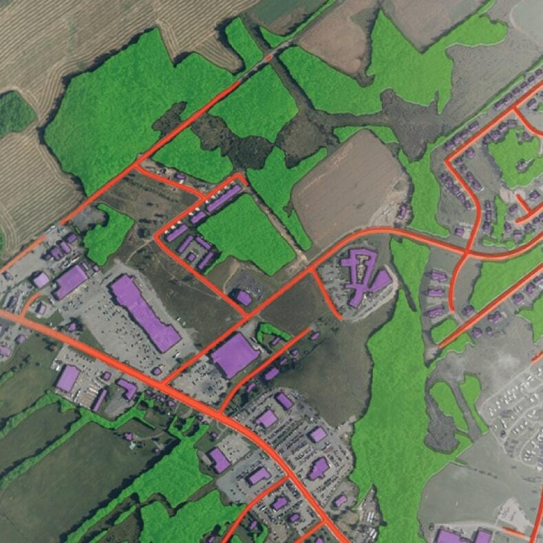 a web banner showing AI technology on a map of Sherbrooke, QC